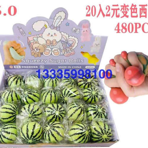 5.0 Color Changing Watermelon Decompression Toy Decompression Watermelon Watermelon Pinch Music Color Changing Toy