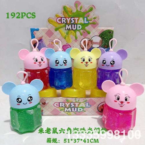 cartoon mickey mouse crystal mud colored clay plasticene decompression mud slim double fight crystal mud