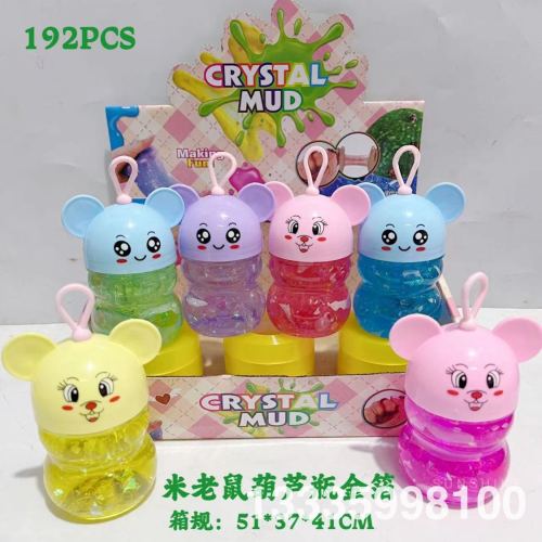 cartoon mickey mouse crystal mud colored clay plasticene decompression mud slim double fight crystal mud