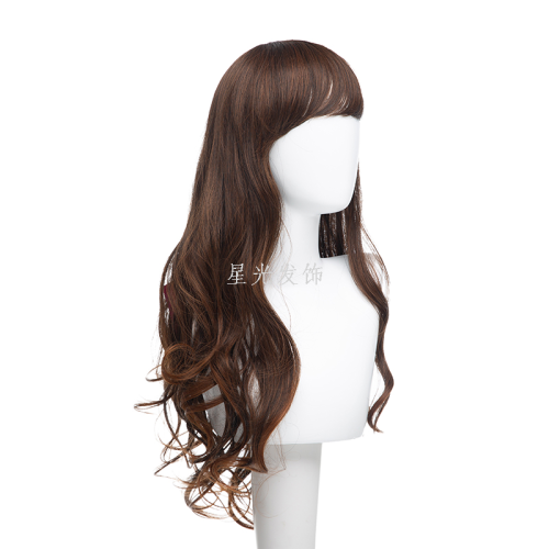 wig head cover french cloud roll elegant curly hair mid-length large wave high-grade breathable modified face shape 6233
