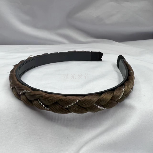 1.5cm wig hair hoop korean style toothed twist braid fashion braid headdress hair hoop braided hair head buckle ornament