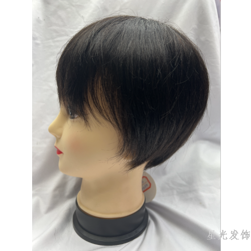wig women‘s short hair middle-aged and elderly real hair short curly hair shape full natural short hair mother wig sheath human hair