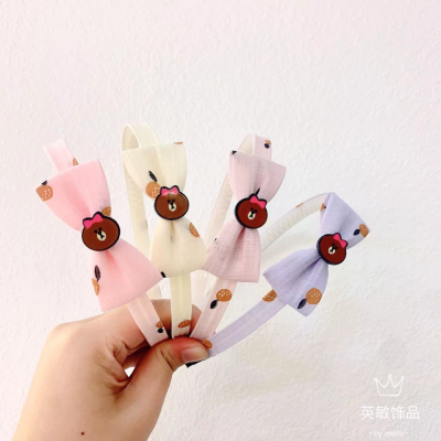 Yingmin Accessory Children's Headband Bow Hair Band Fabric Bear Hair Band Cute Princess Hair Accessories