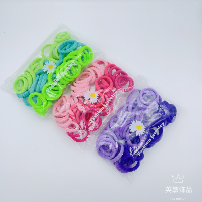 New Bag Color Hair Ring Children Embossed Towel Ring Mixed Color Hair Friendly String Seamless Towel Ring