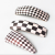 Yingmin Accessory Houndstooth Barrettes Black and White Chessboard Grid Bread Clip PU Leather Sponge Barrettes DIY Hairpin High Skull Bang Clip