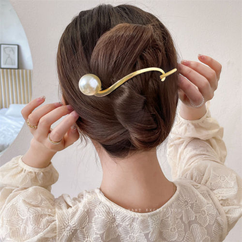 high-grade pearl back clip headdress frog buckle barrettes female summer duckbill clip hairpin clip clip clip