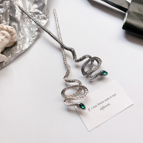 Metal Python Hairpin Simple Modern Hairpin New Chinese Style Raccoon Female Cold Wind Back Head Updo Hair Accessories Headdress 