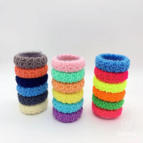 rainbow hair rope tie hair towel ring elastic children durable tie hair rubber band durable