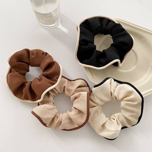 retro french-style hemmed large intestine hair band hair rope autumn and winter korean temperament hair band rubber band intestine hair rope hair accessories wholesale