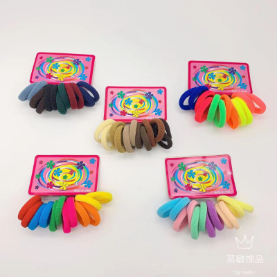Children Do Not Hurt Hair Towel Ring Colored Series Small Hair Ring Girls Cute Hair Ring Do Not Hurt Hair 12 Pieces