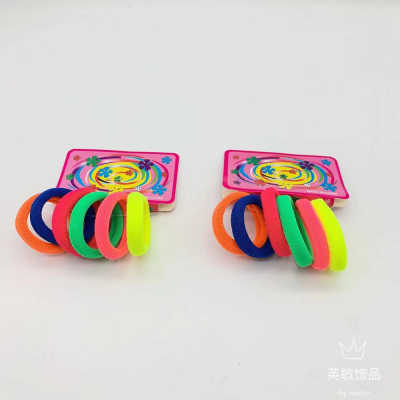 Children Do Not Hurt Hair Towel Ring Colored Series Small Hair Ring Girls Cute Hair Ring Do Not Hurt Hair High Elasticity 6 Pieces