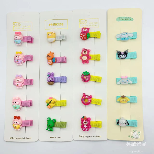 children cartoon hairpin candy color hairpin baby bangs clip hair accessories