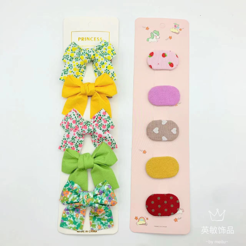 儿童布艺蝴蝶结小碎花发夹发卡宝宝刘海夹发饰女生发饰