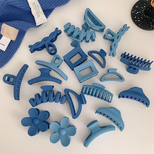 klein blue hair accessories headdress blue women‘s simple shark clip headdress barrettes back head temperament hairpin