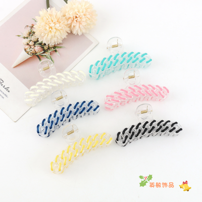 Autumn and Winter Hairpin Women's Back Shark Clip Ins High-Looking Hair Grip Lady Hairpin Color Matching Hair Clip Gentle French Style