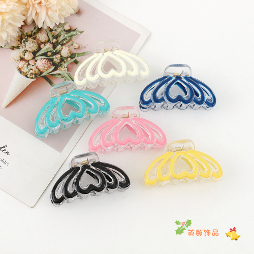korean drop glaze pattern gripper macaron creative back head hair gripper shark clip bath hairpin elegant hairpin