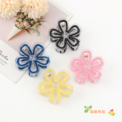 Spring and Summer Large Flower Clip Korean Style Large Shark Clip Sweet Girl Hair Clip Ponytail Clip Back Head Updo Hair Clip