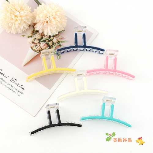 korean ins ponytail clip retro word shark catch clip pc material geometric plate hairpin girls hair accessories cross-border wholesale