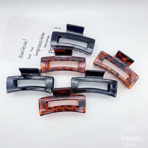 grip women‘s summer amber and black clip headdress top clip barrettes daily versatile rectangular