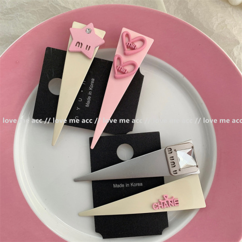 small red book popular triangle shape bangs side clip internet celebrity personality hairpin duckbill clip small fragrance temperament hair accessories