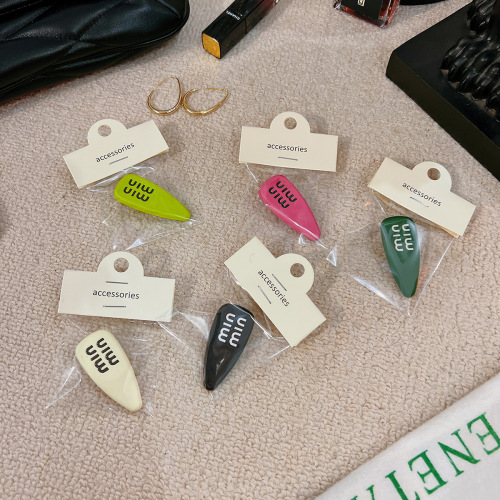 japanese and korean ins candy color metal water drop hairpin bangs broken hair duckbill clip side clip sweet girl hair accessories