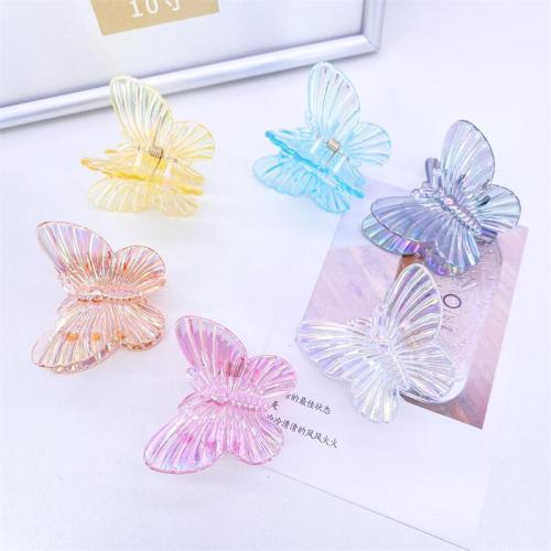 mermaid ji crystal butterfly plate hair claw transparent shark clip acrylic gripper laser 5cm hairpin headdress girl