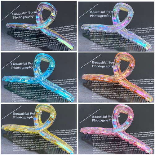 internet celebrity temperament colorful mermaid color gripper large hair grip on the back of the head girl‘s hairpin updo bath clip female