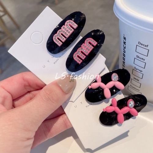 sweet korean balloon dog duckbill clip pink rhinestone letter bangs clip cute small hairpin hairpin side clip