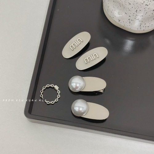 simple letter pearl duckbill clip women‘s high-grade side bang clip new one-word hair clip for broken hair headdress