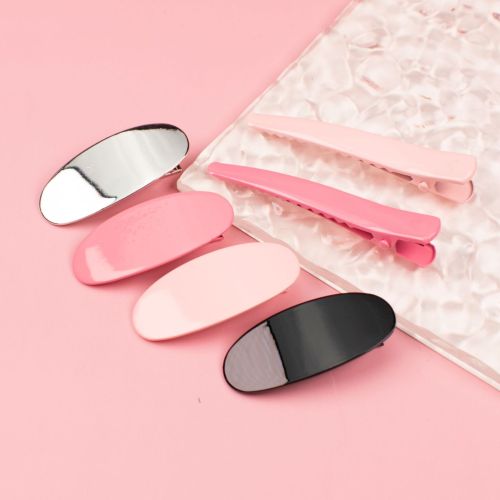 Metal Texture Simple Fashion Hairpin All-Match Duckbill Clip Glossy Spray Paint Internet Celebrity Broken Hair Fixed DIY Word Clip