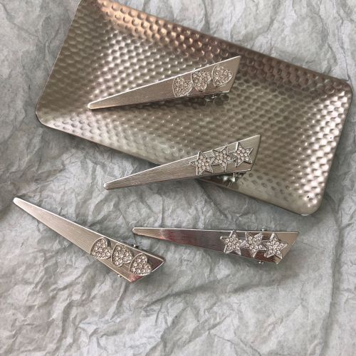 korean personality design triangle geometric duckbill hairpin super cool silver metal word bangs clip side clip hair accessories