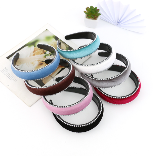 korean style sponge fabric hair-hoop headband retro temperament high skull top hair accessories classic style sponge hair fixer pearl hairband