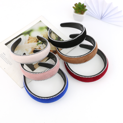 classic style sponge skull top temperament hair fixer pearl headband hair accessories korean soft cloth headband retro sweet beauty