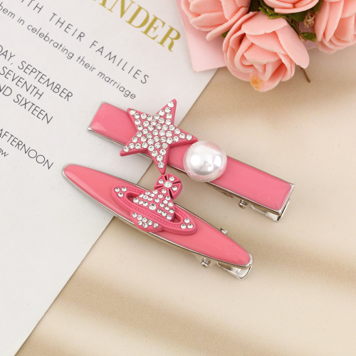 korean hairpin saturn rhinestone duckbill clip sweet all-matching side clip classic style bang clip star headdress with same kind