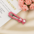 Sweet Princess Style Pink XINGX Bow Barrettes Women's Advanced Design French Rhinestone Bangs Clip Duckbill Clip