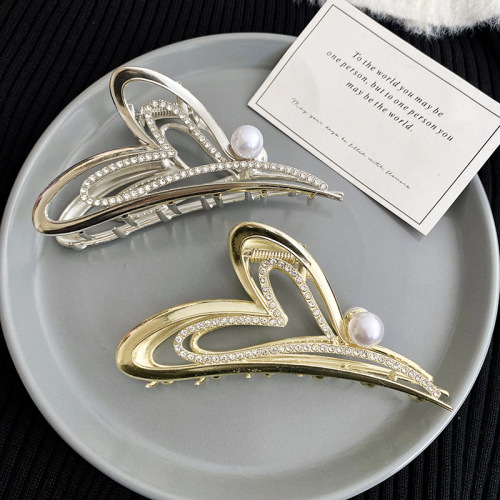 large love grip women‘s high sense clip headdress hairpin new back light luxury diamond shark clip