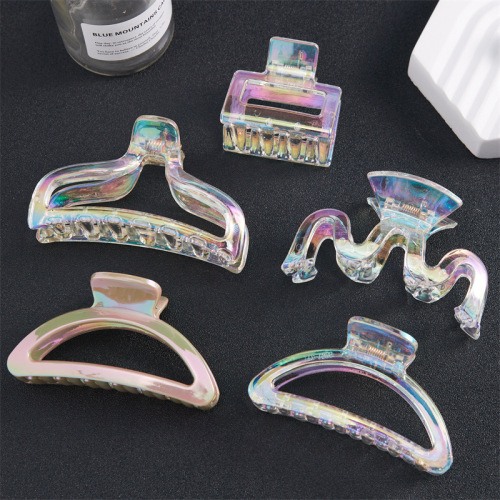 colorful transparent human fish ji grip shark clip fairy temperamental hair claw large size updo hair clip catch hair clips hair accessories female