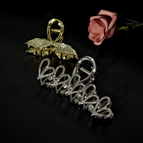 fashion hair claw all-match silver shark clip large hair clip love back head high sense grip half tie clip hairpin