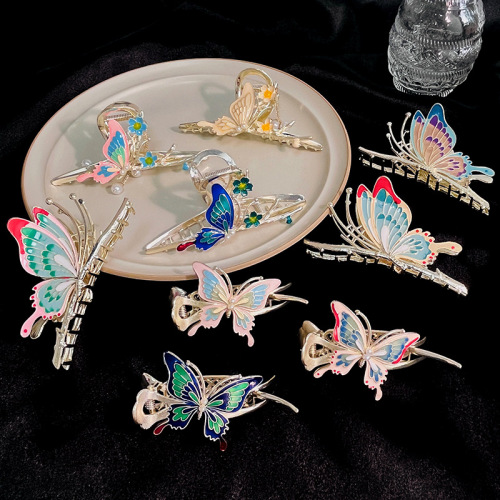 super fairy painted butterfly wings barrettes fresh sweet sweet sweet girl elegant hair accessories back head updo hair accessories wholesale