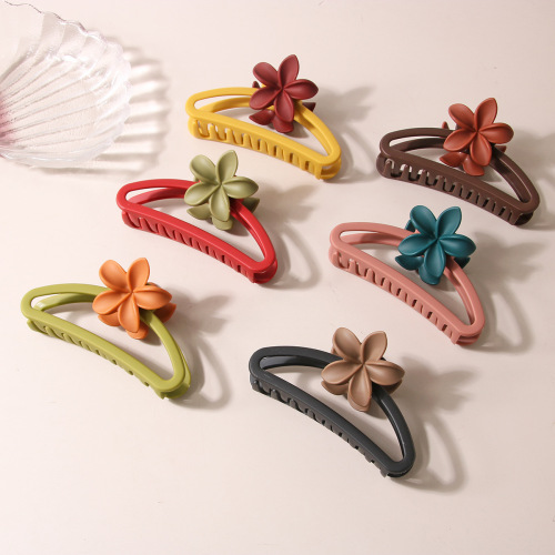 guanyang frosted plumeria rubra grip semicircle hollow large hair volume more than shark clip headdress hairpin cross-border hair accessories
