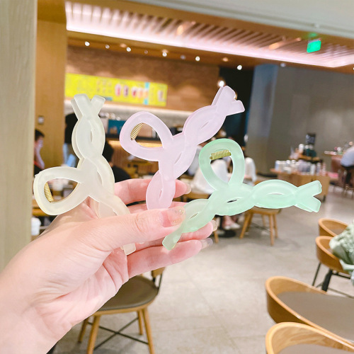 彩色韩国磨砂大号发夹外出后脑勺盘发抓夹女秋洗澡鲨鱼夹发卡头饰