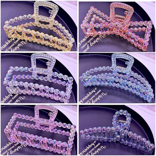 大号电镀梦幻麻花抓夹糖果色炫彩小圆珠飘带发抓后脑勺发夹子发饰