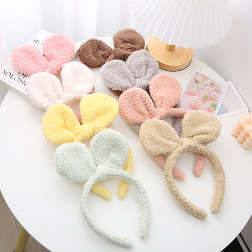 japanese and korean headdress pineapple plaid bow fluffy hair band cute mickey ears amusement park hairpin internet celebrity hair accessories