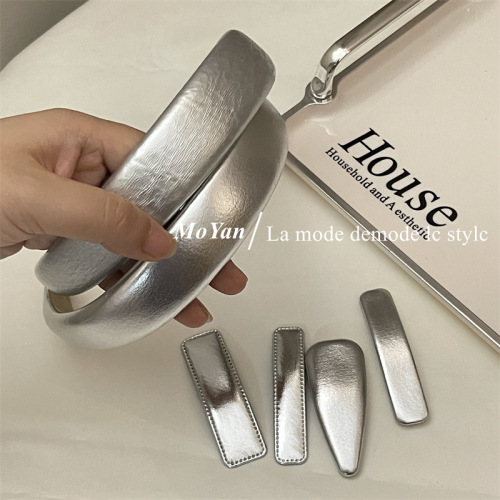 japanese and korean sweet cool leather hair fixer headband/hairpin women‘s handmade leather clip hairware fringe clip side clip beautiful headband