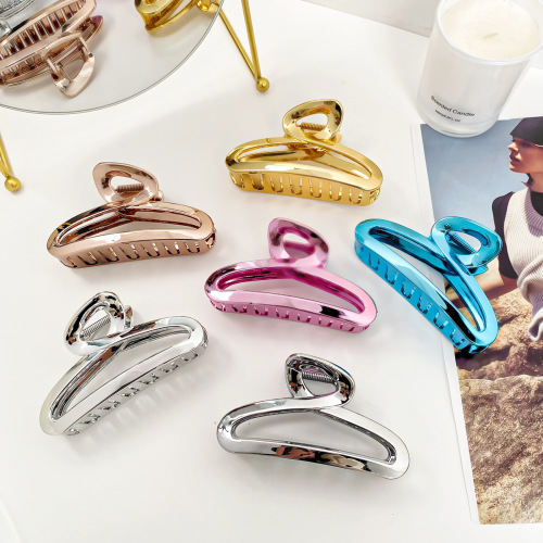 new faux-metallic barrettes large hair volume grip high-grade sense back head updo shark clip headdress