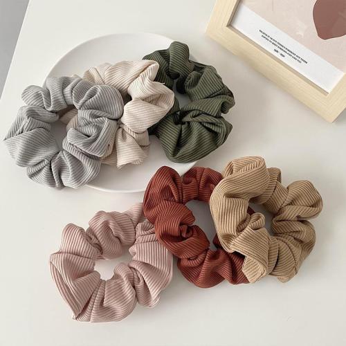 cross-border solid color pleated satin gentle korean style large intestine hair band fashion exquisite refined grace high sense head rope headdress women