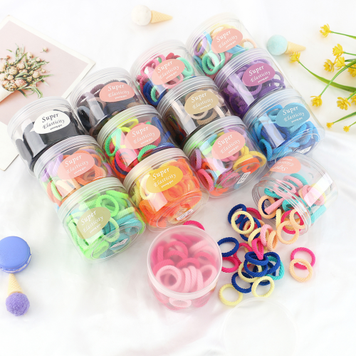 boxed solid color braided rope hair ring dopamine spring/summer new hair rope sweet fresh girl heart hair accessories wholesale