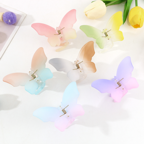 ins hot butterfly grip summer back head grip barrettes high-grade light color hairpin wholesale factory direct sales