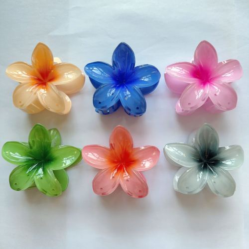 europe and america cross border color plumeria rubra barrettes flower hair clip holiday hot selling side catch barrettes catch female shark clip