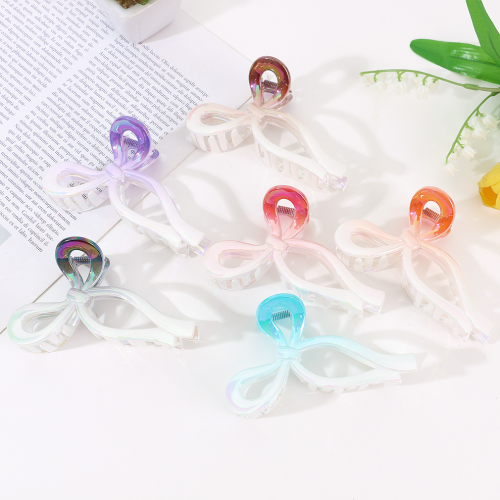 gradient cross-border bow barrettes women‘s high-grade temperament updo hair claw shark clips hairpin hair accessories wholesale